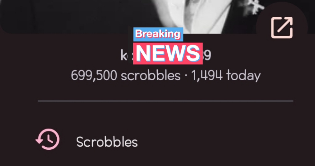 korncheese_89's tweet photo. DIKIT LAGEEE 700K SCROBBLES YIHAAAA 😭💜🫶🏻🔥 https://t.co/4K0pbo2cWo