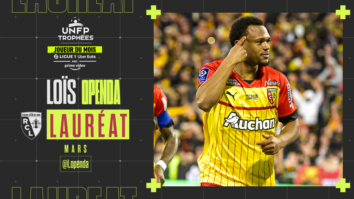 À Lens, il y a 2 choses qu'on peut faire en moins de 4'30 : 
- Chanter "Les Corons" à la mi-temps au Stade Bollaert 🎤
- Inscrire un triplé (seulement quand on s'appelle Loïs Openda) ⚽️⚽️⚽️

Il remporte le Trophée du Joueur du Mois de Mars 🏆

Bravo Loïs ! 💪

#TropheesUNFP
