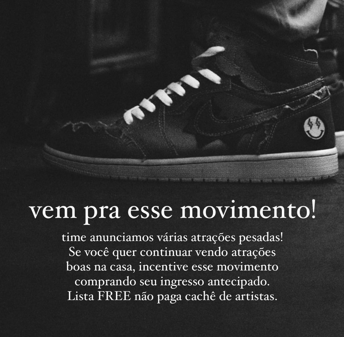 A verdade é essa aqui! 
Vejo uma galera reclamando que quer coisa nova na cidade mas não valorizam o trabalho que é realizado. Hoje em dia vemos disputas de LISTA FREE pra todo lado. 

e como fecha a conta? Como traz atrações, como investe em segurança e qualidade? 

Como?