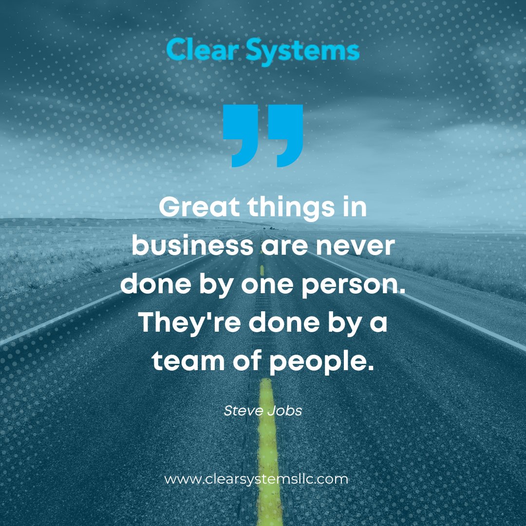 ClearSystemsLLC's tweet photo. At Clear Systems, we understand the importance of teamwork in achieving success. Join us, and let's work together toward success!

#agilecoach #projectmanagement #agilemethodology #innovation #agileleadership #agility #agile #lean #businessagility #agilescrum #ScrumMaster https://t.co/06QduzXf4E