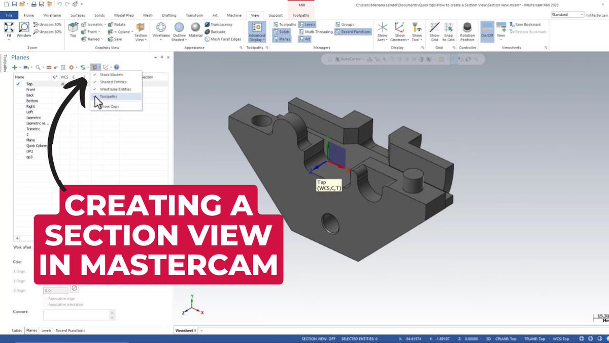 Are you looking to cut your part into sections and be able to see inside your part? Using Section View in Mastercam will help you do just that! 

Watch it here👉 ow.ly/noqJ50NLMvc