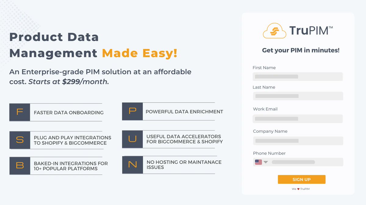 theTruPIM's tweet photo. TruPIM made it easier than ever to setup a PIM for your BigCommerce. “As simple as migrating your full BigCommerce catalog into PIM automatically &amp; sync the latest product content back to BigCommerce with a single click”. Try it yourself, sign up today! - https://t.co/ovmA6NUdkV https://t.co/9tJMUGCaeu
