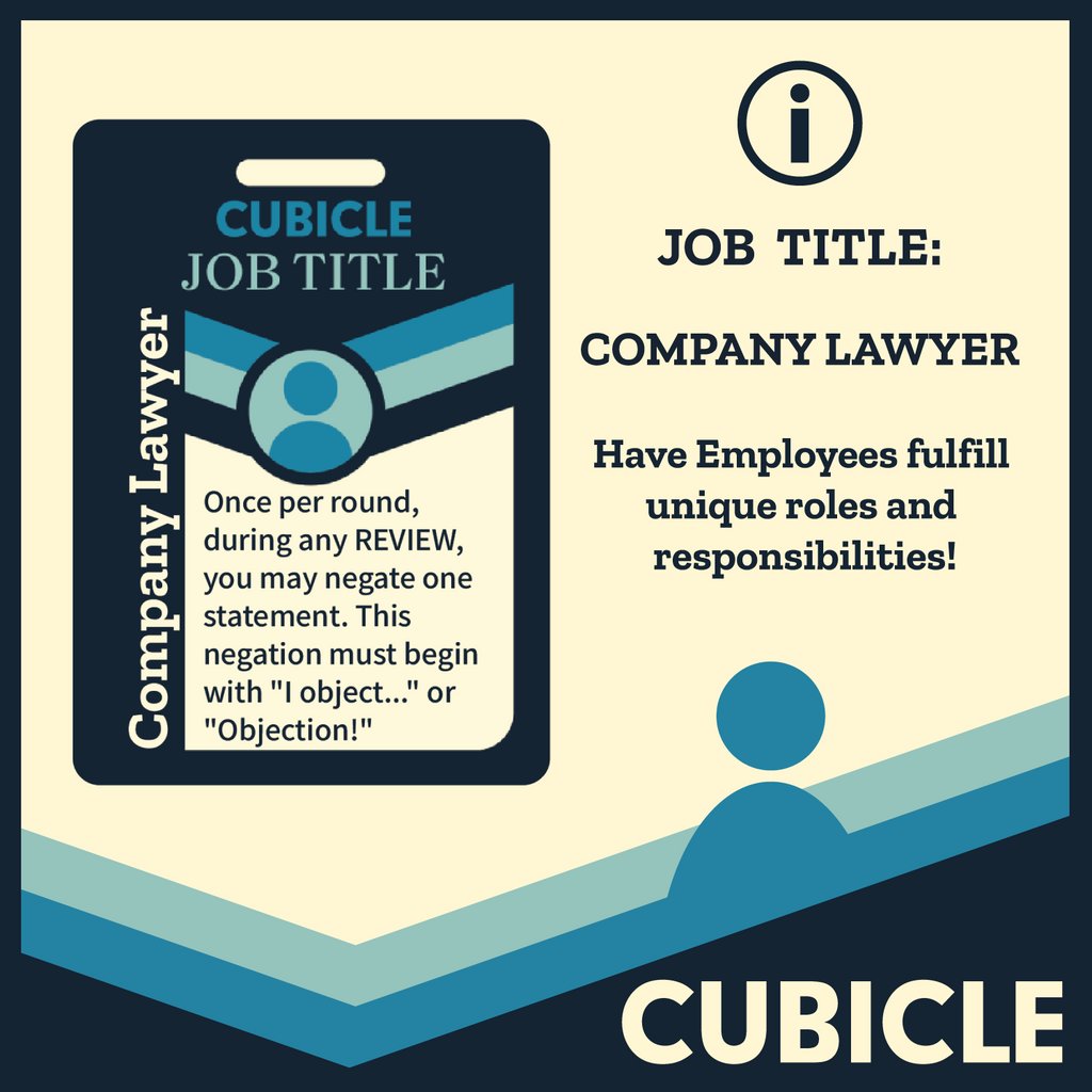 playcubicle's tweet photo. It's Job Title Tuesday! Experience the thrill of a lifetime for a whole week with your new role!
Just don't screw it up.
Visit https://t.co/nDcVC1wRnY to get notified when Cubicle launches on Kickstarter!
#cubicle #underscoregames #tabletop #tabletopgames #office #work https://t.co/GFHsaNnsrl