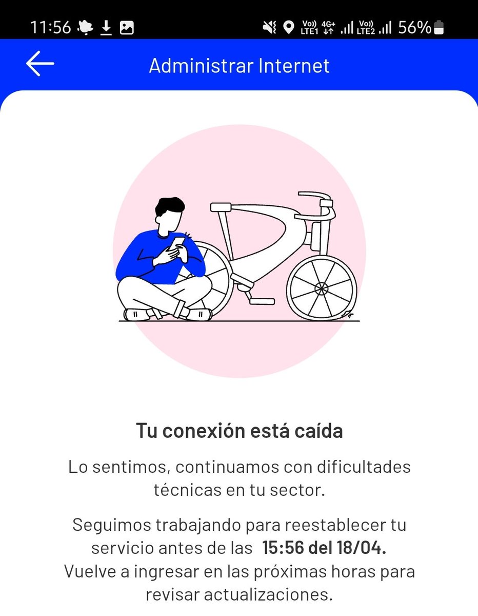 vflawer's tweet photo. @navartigac @trxecolxrs @entel_ayuda eh, volvió lo de cambiar la hora. Cuando sea que revises, dice que el servicio va a volver en cuatro horas más. @entel_ayuda alguna respuesta para esto? https://t.co/a1hBfQtpha