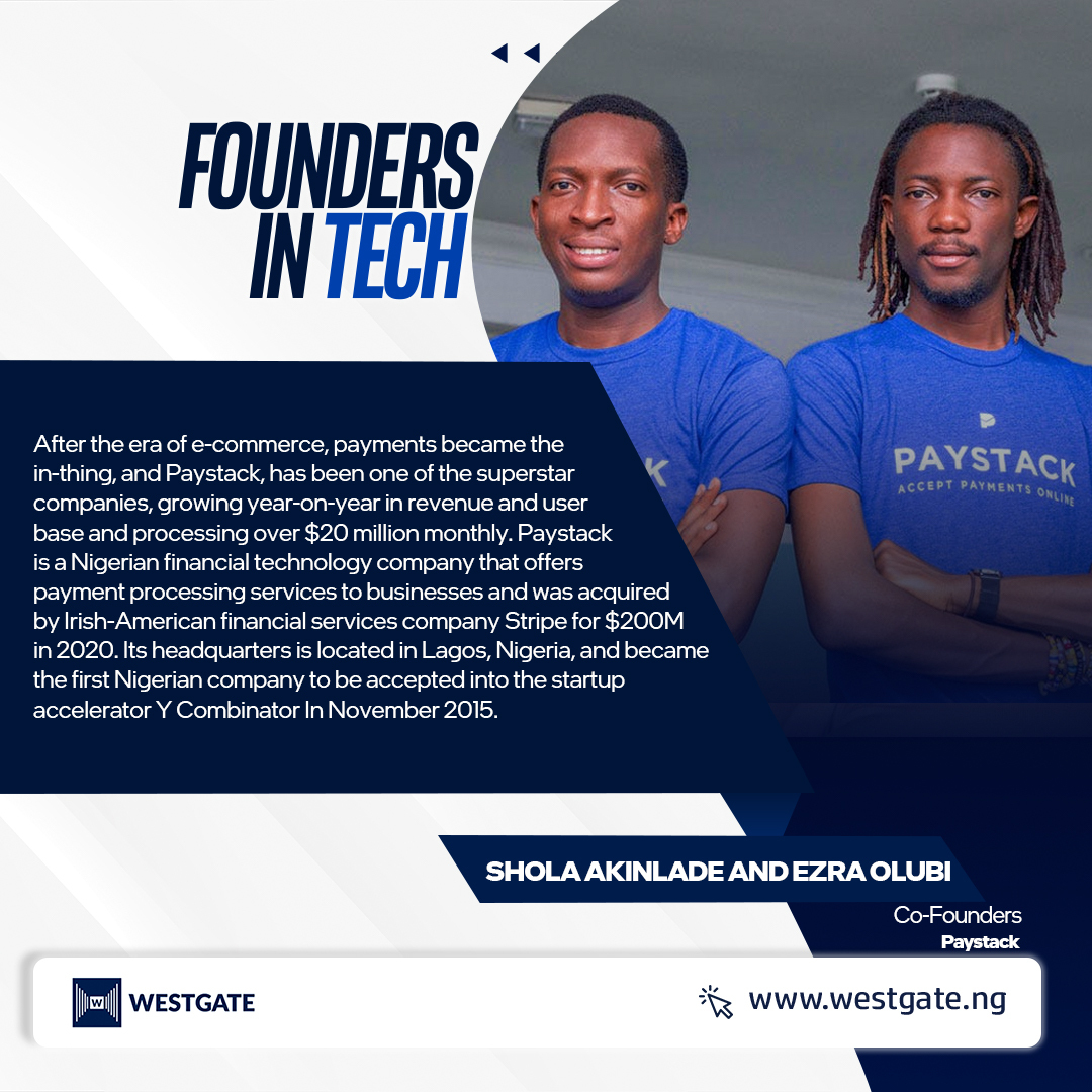 westgateng_'s tweet image. Shola Akinlade and Ezra Olubi  💻🌏

Today&apos;s edition of #foundersintech features Shola Akinlade and Ezra Olubi. The 37 and 36-year-old Nigerian software engineer and entrepreneur alongside his colleague Ezra an entrepreneur, IT expert, Mobile App, and Software developer.

(1/3)
