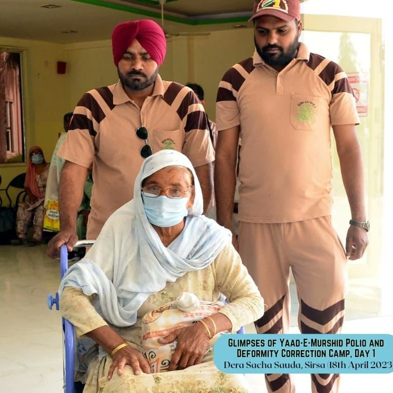 #FreePolioCampDay1 
Of 
Yaad E Murshid Camp organised at 
Dera Sacha Sauda in the remaining of Sai Mastana Ji Maharaj free camp for physical disabled person. It is a first day of camp and it is running successfully.