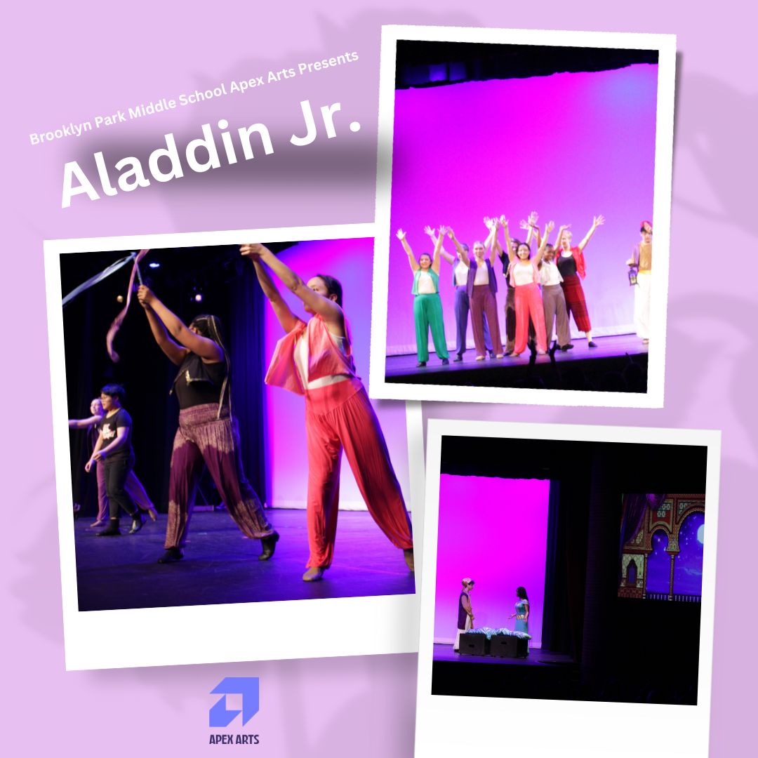 ApexArts_aacps's tweet photo. Congratulations to the cast, crew, and staff involved with Aladdin Jr. at BPMS! It was an amazing show!
#artsmagnet #performingartsschool #aacpsawesome #theatreeducation #musicaltheatre #performingarts https://t.co/w1ifc6Z3uc