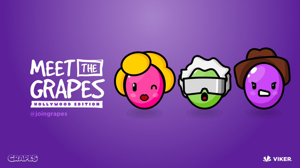 Meet the Grapes 🙌🍇

Everyone loves a Grape Movie don't they 🍇🍿

Meet the “Hollywood Edition”, inspired by iconic movies Marilyn Monroe, Indiana Jones &amp; Doc Brown!

👉 Follow <a href="/JoinGrapes/">The GRAPES</a>
👉 Like &amp; Retweet
👉 Comment or Tag your favourite star that you want to see as a Grape!