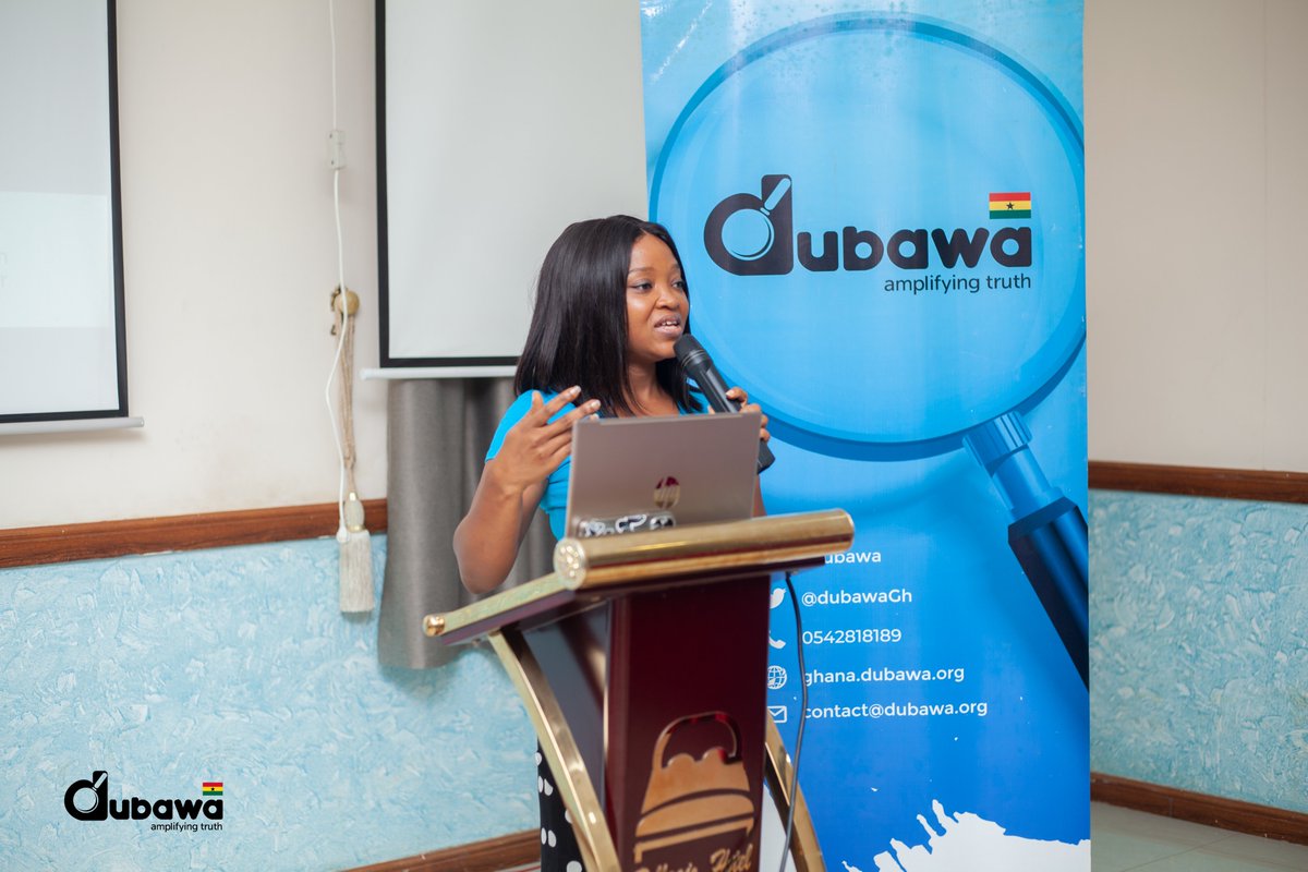 dubawaGH's tweet photo. As content on social media can be manipulative and deceptive, our team lead, @carolineanipah also demonstrated to journalists how to use digital verification tools such as @Google Reverse Image Search, Fact-check Explorer, InVid and YouTube Data Viewer to detect such content. https://t.co/nEzDXNpkZb