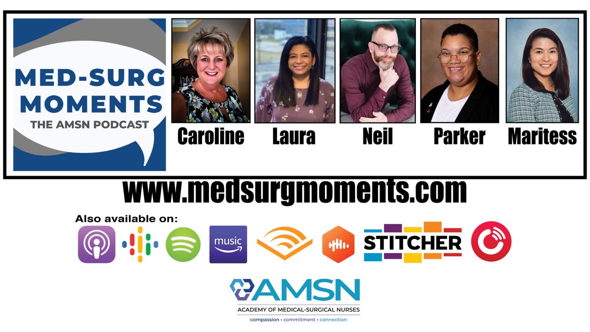 MedSurgNurses's tweet photo. Ep. 98 - Stories of Hope for Med-Surg Nurses | Join the co-hosts as they share stories of hope about patients that touched their lives in meaningful ways and how these powerful experiences have shaped their approach to patient care. SUBSCRIBE to #AMSN https://t.co/ab5mhyhKLs https://t.co/toaRJxmUTa