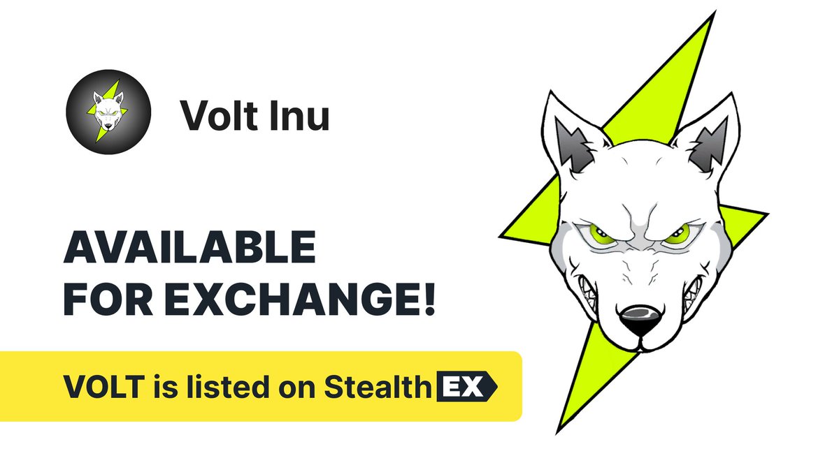 StealthEX_io's tweet photo. ⚡️ Get $VOLT to raise #VOLTAGE of your wallet ⚡️

@VoltInuOfficial is one of the most powerful #memecoin project in the industry 🚀

#VoltArmy can get #VOLT easily on StealthEX!

👉 https://t.co/8IscSIpCfv 👈

Exchange 700+ #crypto with no limits &amp; registration right now 🔥 https://t.co/FEpzR0pOpf