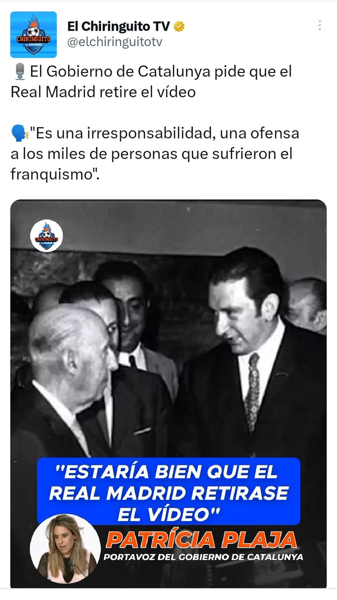 eltivipata's tweet photo. Como dijo Javier Nart, el Barça es el único club de España que no le concedió un premio a Franco... sino dos. El Barça es al fútbol lo que el PSOE es a la política; corrupto y culpando a Franco de todo... https://t.co/2KbQLI3aK2