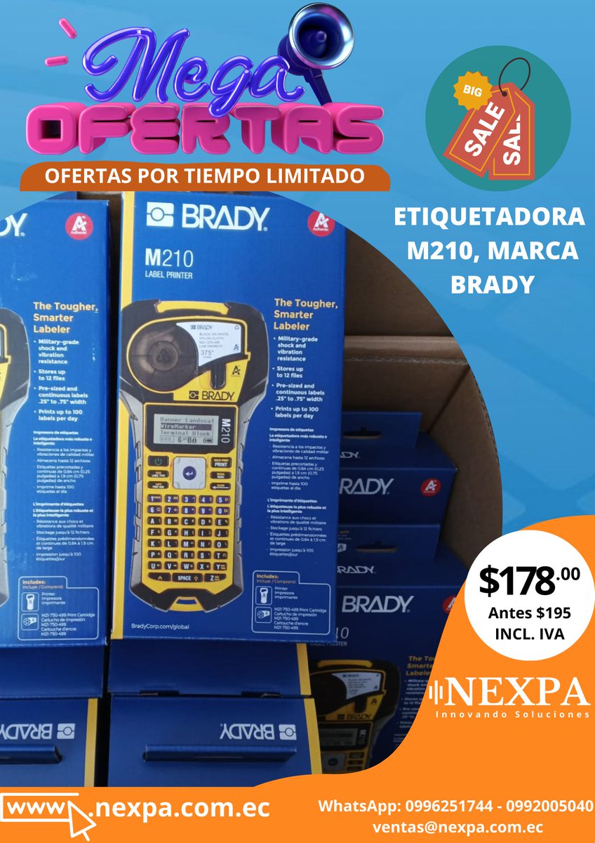 NexpaSa's tweet photo. Etiquetadora de mano de uso #Industrial marca #BRADY, Excelentes oferta en nuestra web https://t.co/ylDiXbXTQ2
#CONAIE #Ambato #Borrero #Pallares #Rusia #metalfest #Milagro #Lasso #NEXPA #OFERTAS https://t.co/iBptAWKPPr