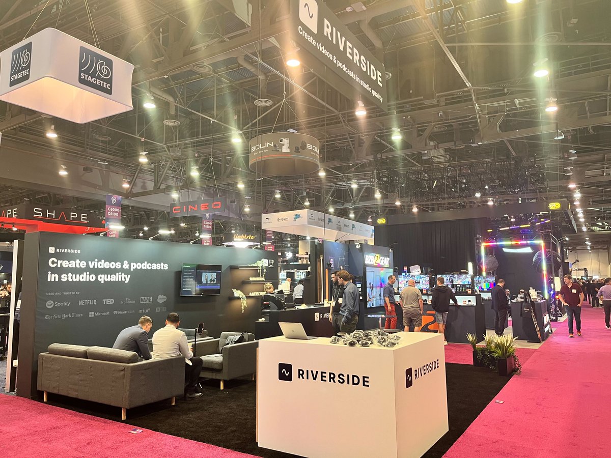 RiversidedotFM's tweet image. Today we&apos;re live from #NABShow2023

If you&apos;re here, come say hi! We&apos;ll see you at Booth #C5741 🎤