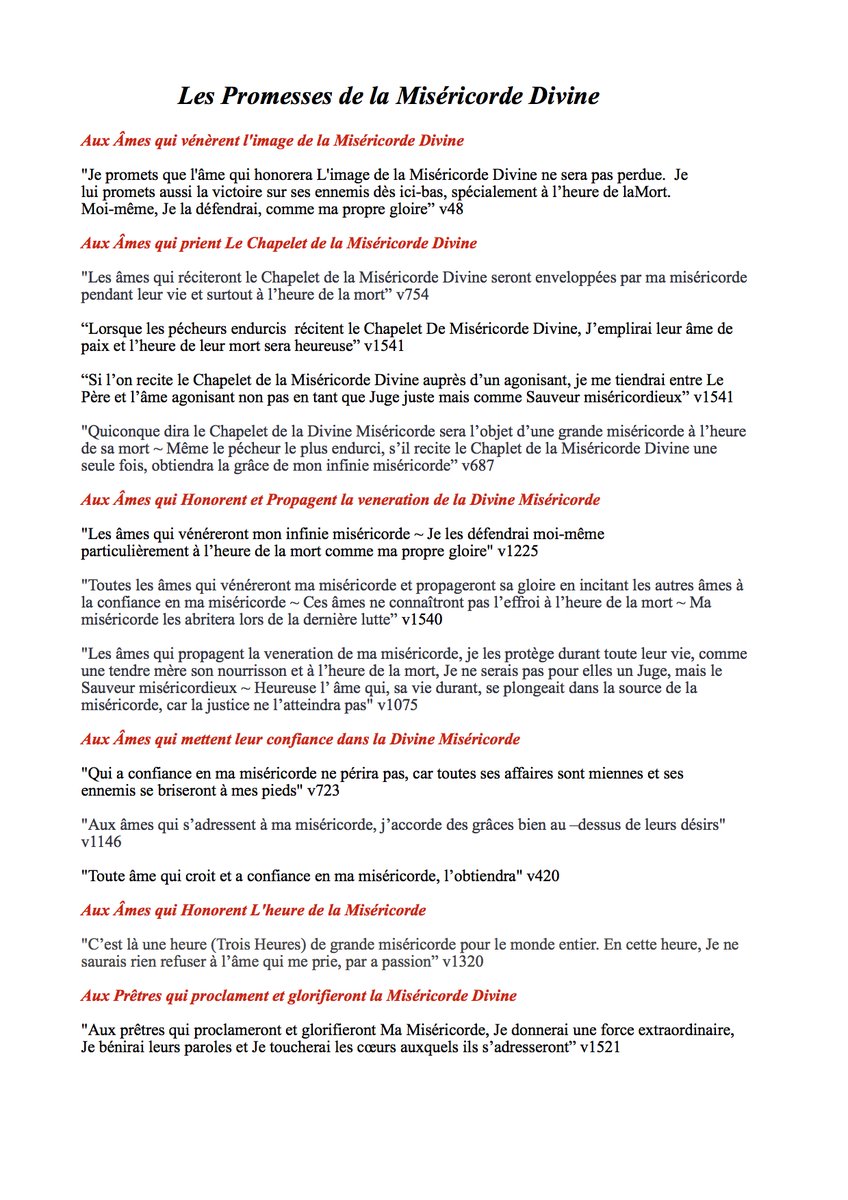 SantaFaustynaFR's tweet image. Les #Promesses de #Jésus à ceux qui honorent la dévotion à la #MiséricordeDivine 🙏