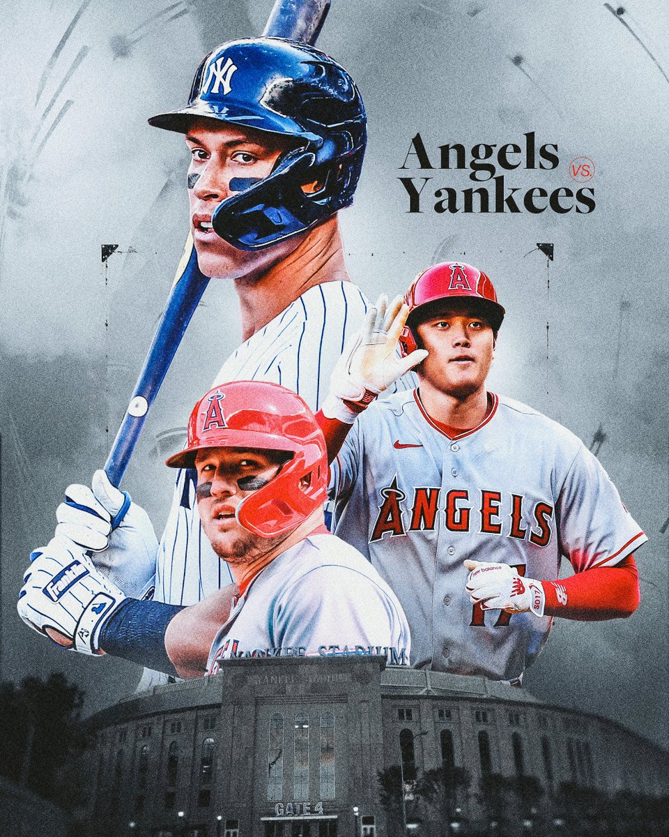MLB's tweet photo. Big stars, big series. 

The Yankees and Angels meet for 3 games starting tonight at Yankee Stadium. https://t.co/ejnobUDKro