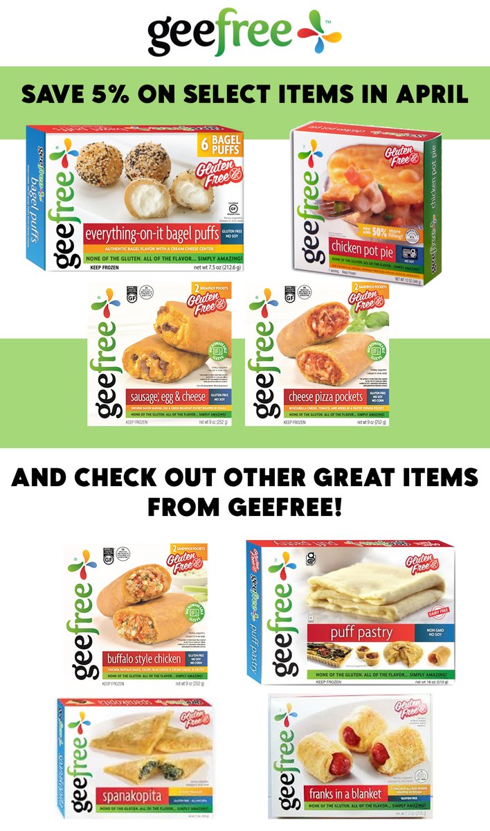 Save on select GeeFree frozen entree's &amp; apps in April! - mailchi.mp/glutenfreemall…
