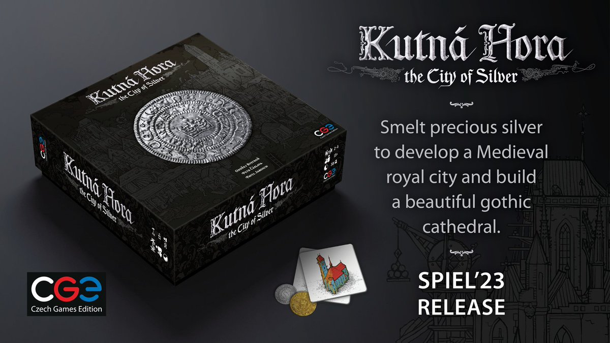 czechgames's tweet photo. 📢 Announcing new game—Kutná Hora: The City of Silver! 📢 

Join ambitious guild leaders in mining and developing the famous City of Silver during its period of rapid economic growth and expansion in the 14th century. 🪙 🏰 
Trailer 👉 https://t.co/ICLhghhvvI
(1/3) https://t.co/jX0LdiUxO6