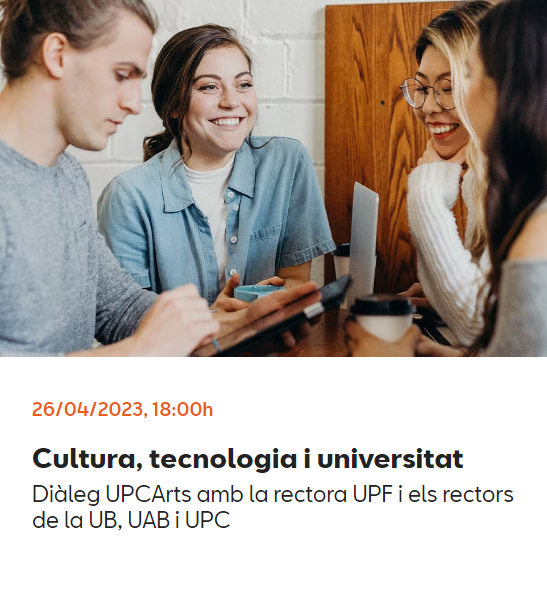 CarmeFenoll's tweet photo. 🎓DiàlegUPCArts amb els #Rectors de la UPF, UAB, UB i UPC per parlar de com des de la universitat s’incentiva el diàleg entre els àmbits de coneixement científic, tecnològic i humanístic. 26/4, 18h. Casa SEAT. Inscripcions: https://t.co/is1MHDeE27 https://t.co/XjWOHth7tj
