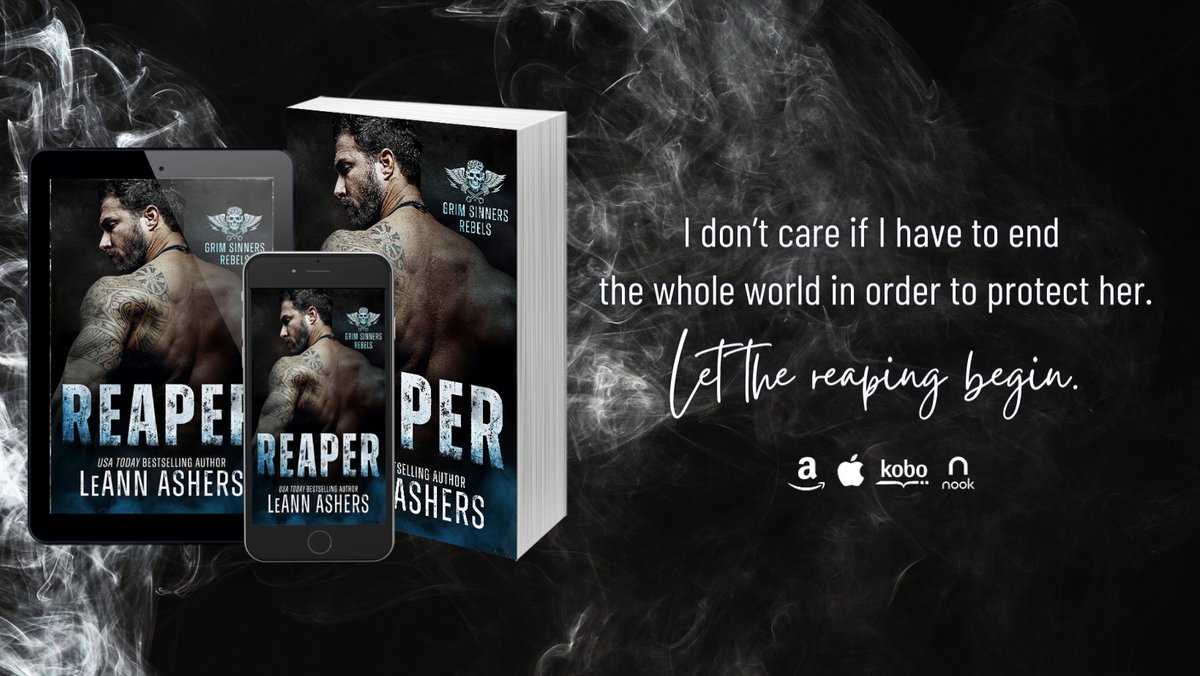 💙 𝙉𝙀𝙒 𝙈𝘾 𝙍𝙊𝙈𝘼𝙉𝘾𝙀 💙
Reaper is 𝐚𝐯𝐚𝐢𝐥𝐚𝐛𝐥𝐞 𝐞𝐯𝐞𝐫𝐲𝐰𝐡𝐞𝐫𝐞!
Amazon ➜ amzn.to/3YIiqXD
Apple ➜ apple.co/3kVHNqW
Nook ➜ bit.ly/3F48wbs
Kobo ➜ bit.ly/3L3KOjJ
#MCRomance #NewRelease <a href="/HEAPRMore/">HEA PR</a>