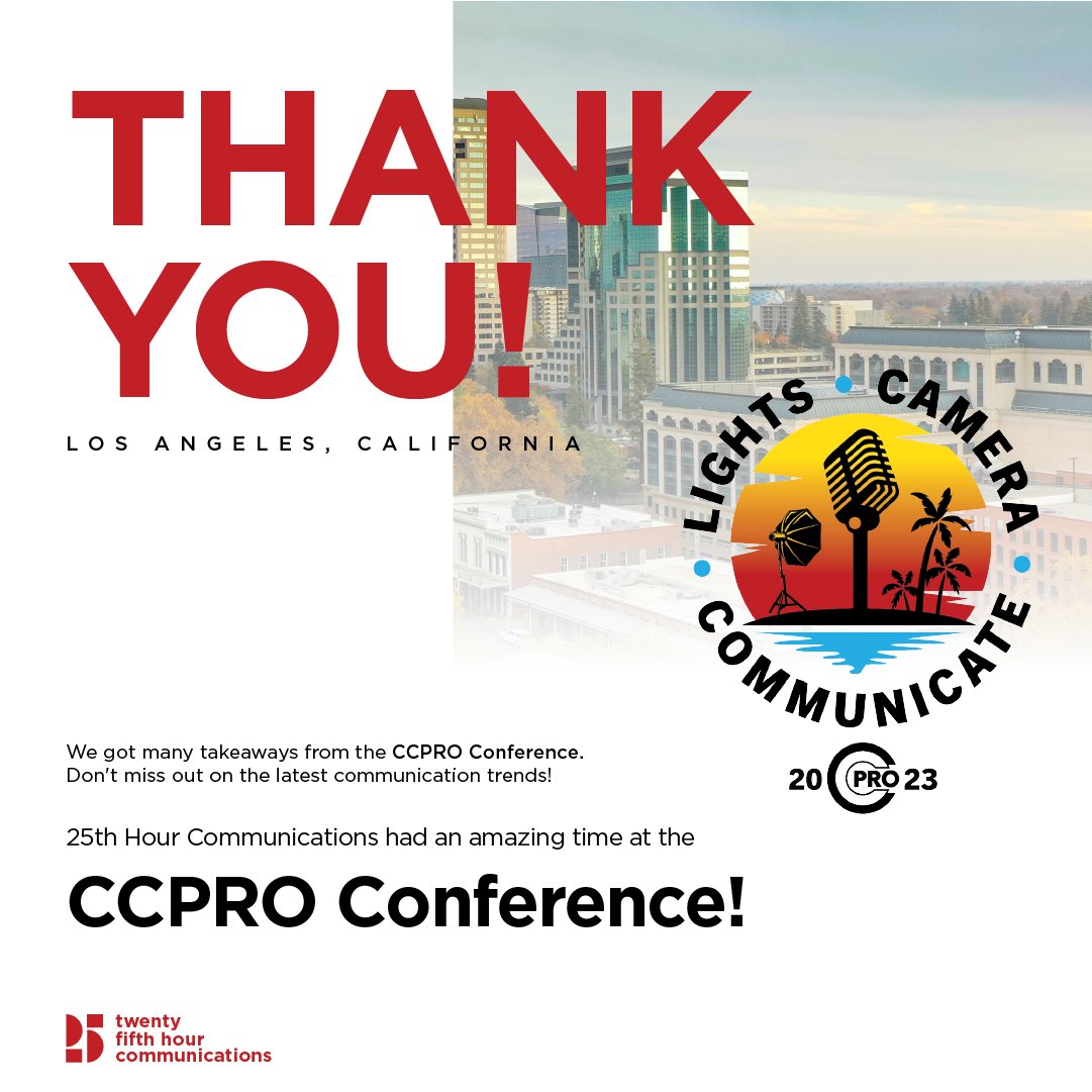 25thHourComm's tweet photo. We had such a blast last week catching up with everyone at the CCPRO Conference; so awesome to come together with all of our colleagues! #CCPRO https://t.co/1TxmjEdHLF