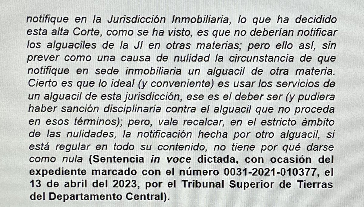 yoaldohp's tweet photo. ALGUACILES ADSCRITOS A LA JI. NOTIFICACIONES SOLO EN LA JI. FORMALIDAD. AGRAVIO. REITERACIÓN DE CRITERIO. Para que la inobservancia de la formalidad de citar con estos alguaciles apareje una nulidad, por regla procesal general, debe probarse un agravio. Sin agravio, es válida. https://t.co/yqnxfAjiXu