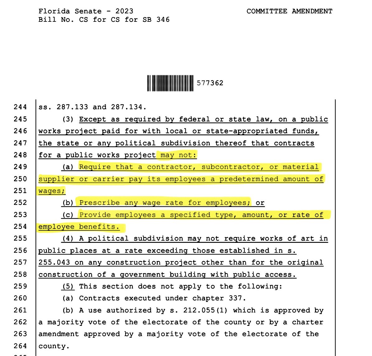 CarlosGSmith's tweet photo. Tomorrow, FL Senate Rules committee will debate an amendment to SB 346 to let construction companies PAY WORKERS LESS.

I’m not kidding.

Cities + counties would be BANNED from requiring construction contractors pay workers more than minimum wage.

WE. NEED. A. NEW. LEGISLATURE. https://t.co/BMJm2t1htG