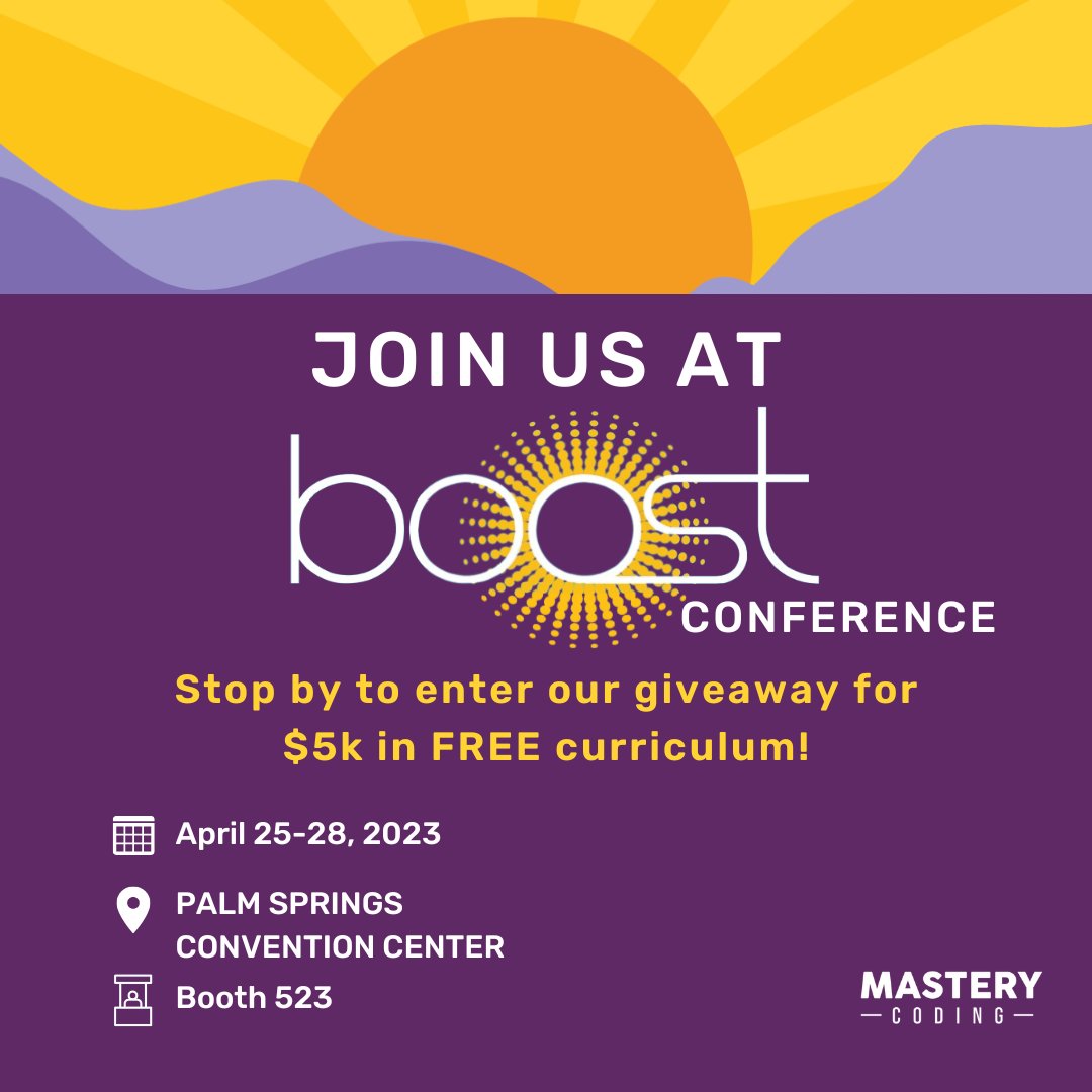 We'll be exhibiting at the #BOOSTconference. Come stop by our booth and enter our #giveaway!
#inspireyouth #inspirelearning #inspirechange