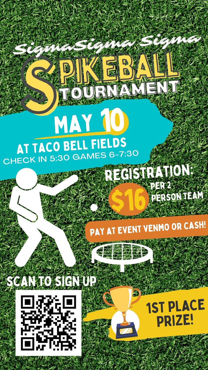 Spikeball with Sigma!!! forms.gle/8z6rnAM2WKYn7T… View this link to register a team!