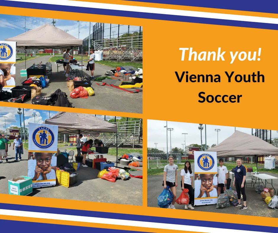lacesport's tweet photo. We want to thank Vienna Youth Soccer for all of the donations and support over the years! Giving these kids soccer gear and memories that last a lifetime is priceless, Thank you VYS #lacesport #vys https://t.co/Do4lofuNB8