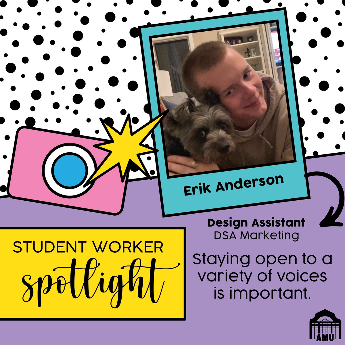 Student Spotlight! Meet our amazing student worker, Erik, and what they have learned from working at the AMU!

Thank you for all your hard work! We appreciate you! 

Interested in working for the AMU? Check out open job opportunities at mu.edu/amu