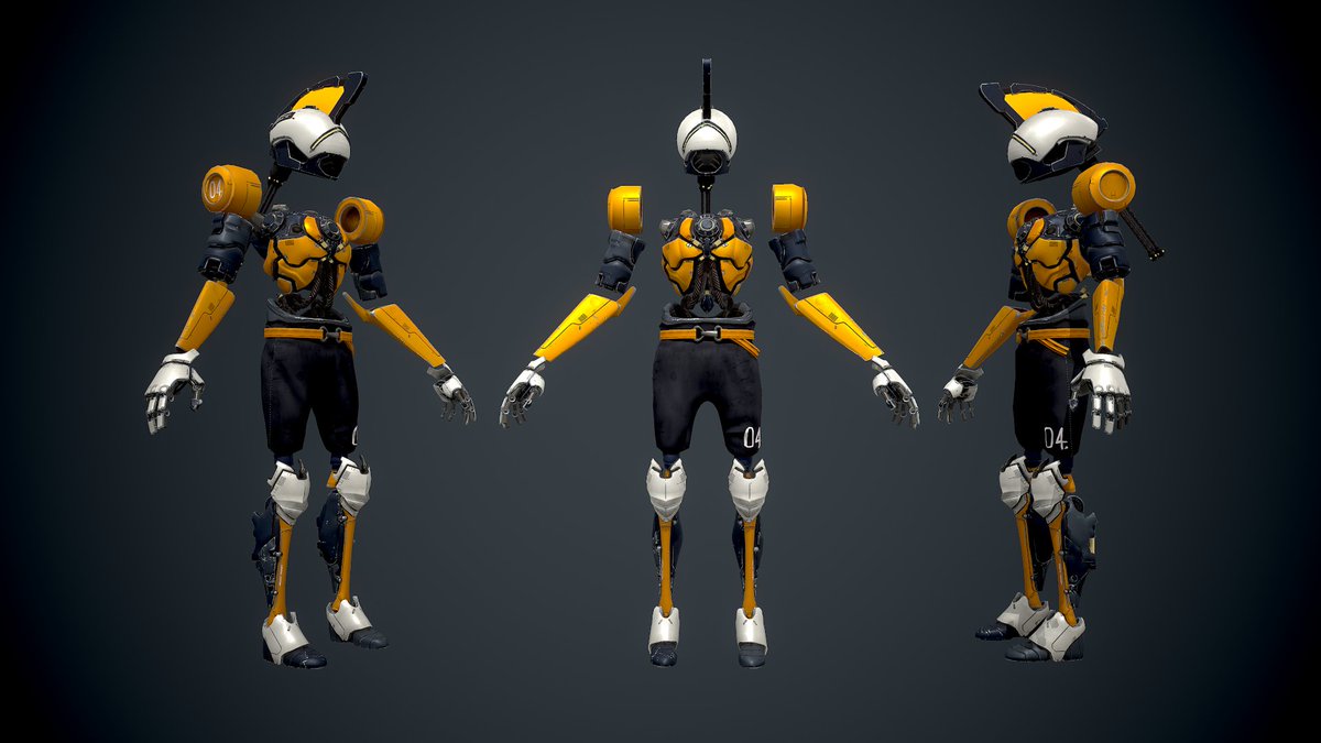 SHIFT_proj's tweet photo. Here's the character we will be playing in SHIFT !!
He's a robot, once was a reknown captain, and you'll be playing him along the remains of his ship, in our game. 

Stay put if you'd like to see him interact in the ship, and our environnments...

Character artist's post below : https://t.co/FAU82oRVzE