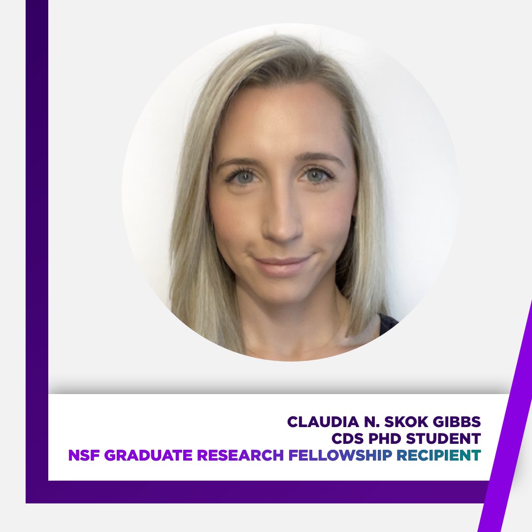 NYU Center for Data Science (@nyudatascience) on Twitter photo CDS PhD student Claudia N. Skok-Gibbs (<a href="/cskokgibbs/">Claudia Skok Gibbs</a>) recently received a National Science Foundation (NSF) Graduate Research Fellowship (GRFP). CDS PhD student Claudia N. Skok-Gibbs (<a href="/cskokgibbs/">Claudia Skok Gibbs</a>) recently received a National Science Foundation (NSF) Graduate Research Fellowship (GRFP).
