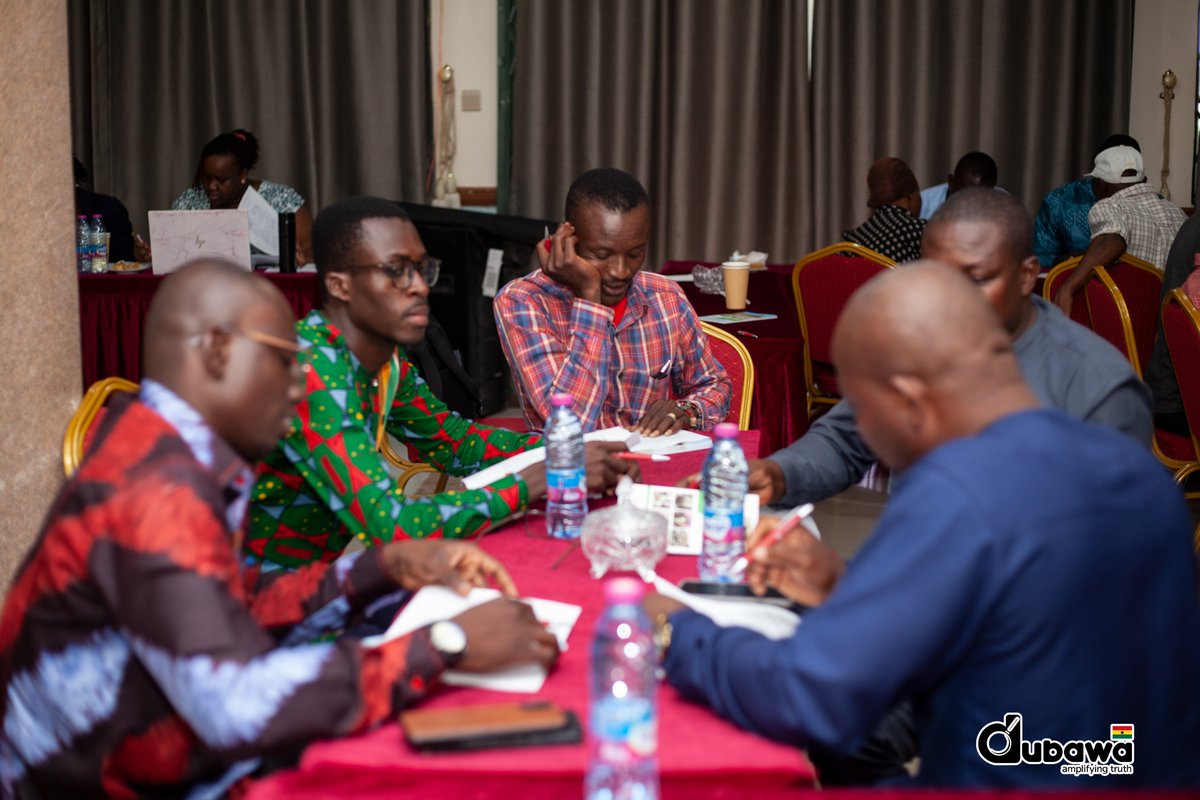 dubawaGH's tweet photo. .@nathangadugah also taught journalists the fact-checking process and guided them to practise claim-sourcing.
"Identifying a claim is easily the most important part of the fact-checking process; without the right indicators, a fact-checker will go on a wild goose chase," he said. https://t.co/fDAv53YgvM