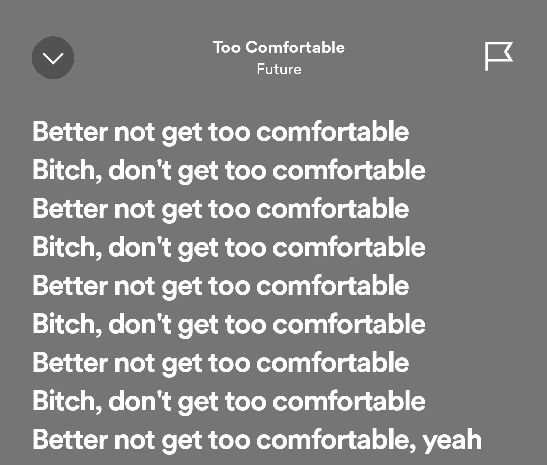 Miggiedoe's tweet photo. My motivation to hop outta bed is my alarm clocks cuz they play "too comfortable" by Future and this part is on repeat https://t.co/O1QzzQpOJX