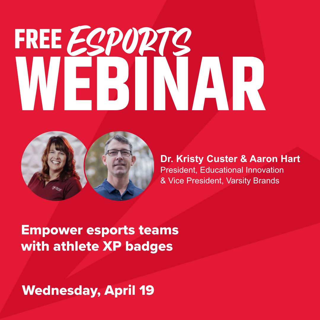 Unleash your team's full potential! 🎮💪 RSVP for our Esports webinar today and learn how to use athlete XP badges to empower your players! Let's level up our game, together! bit.ly/3L9phFK