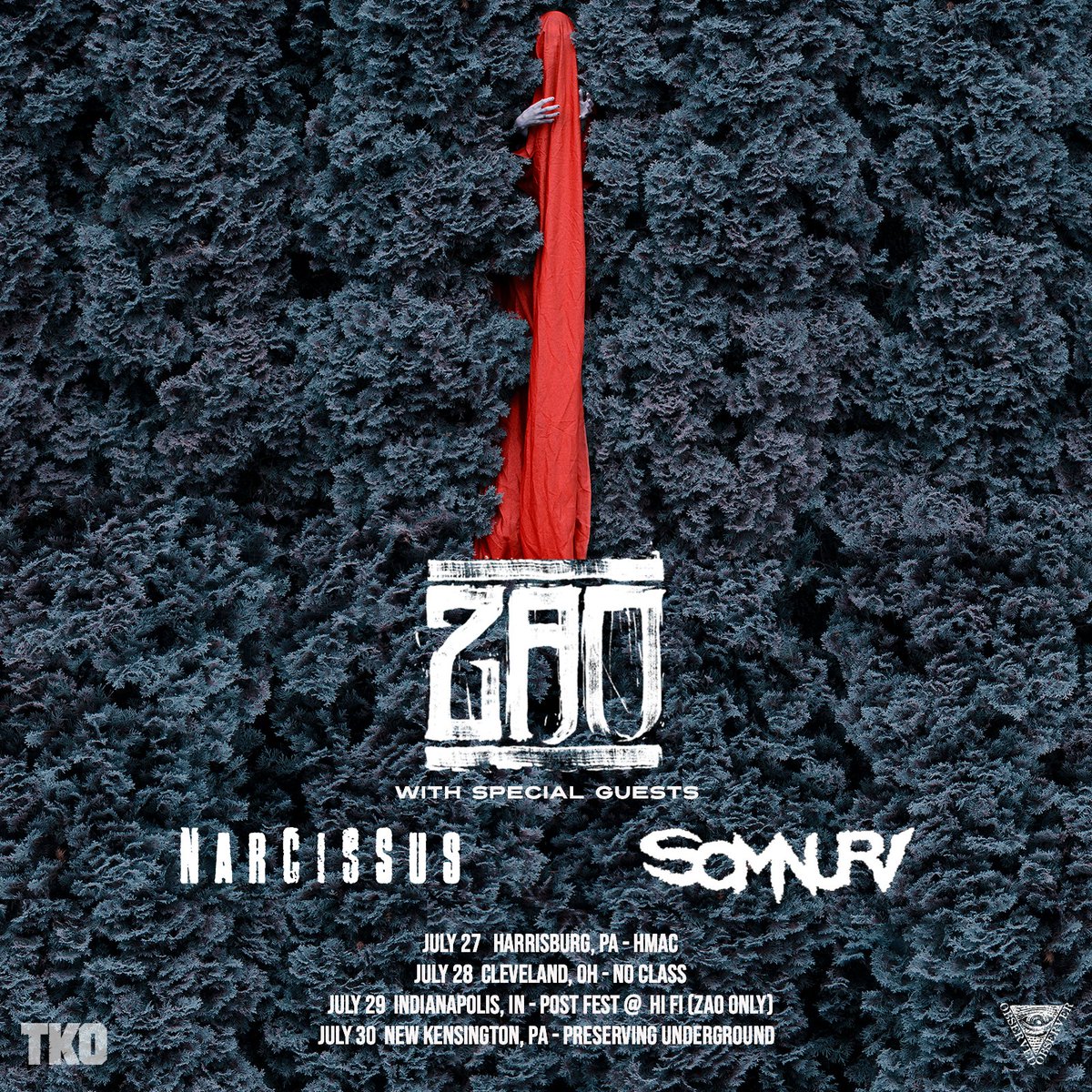 Added a few July shows with <a href="/somnuriband/">Somnuri</a> and <a href="/Narcissusrock/">Narcissus</a> (only us on <a href="/post_festival/">postfestival</a>) Ticket links as we get them at linktr.ee/zaoband