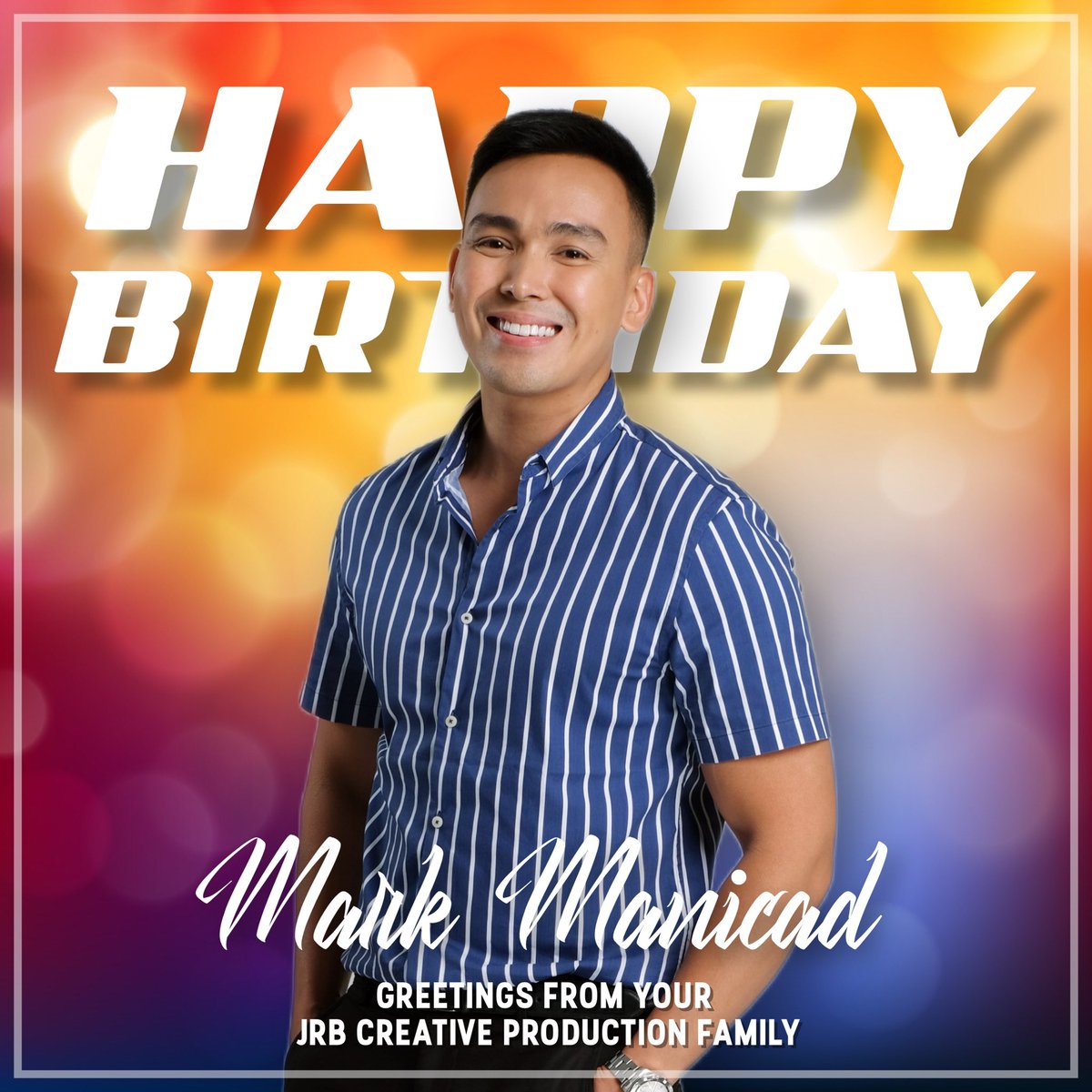 JRBcreativeprod's tweet photo. Happy birthday, @macmanicad! Greetings from your JRB Creative Production family!!!🎂🎉🎁 https://t.co/3IgCcA16SE