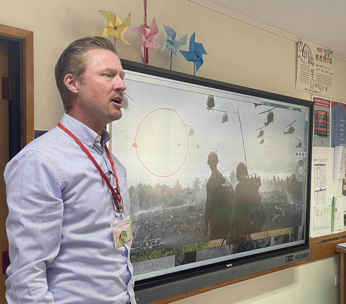 Our very own <a href="/DrElliottWatson/">Dr. Elliott L. Watson</a> discussing the Vietnam War with our fabulous Year 9 historians. #StChrisHistory #StChrisSenior #StChrisBahrain