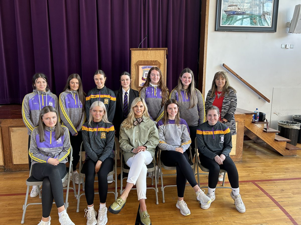 Thanks very much <a href="/aoifs8/">Aoife Lennon</a> for coming into @stmarkswpoint and speaking to the year 11/12 girls about her journey to date, coping mechanisms, resilience and looking after your mental health. Heard her on <a href="/BBCSounds/">BBC Sounds</a>  (the gaa social) with <a href="/thomasniblock/">Thomas Niblock</a>  and was seriously impressed.