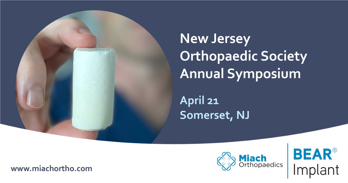 MiachOrtho's tweet photo. Learn about #ACLrestoration with the BEAR Implant at the New Jersey Orthopaedic Society Annual Symposium April 21 in Somerset, New Jersey. #BEARacl #ACLsurgery #ACLtear #NJOS #NJOS2023 @NJOrthoSociety https://t.co/lAFASKzkIK