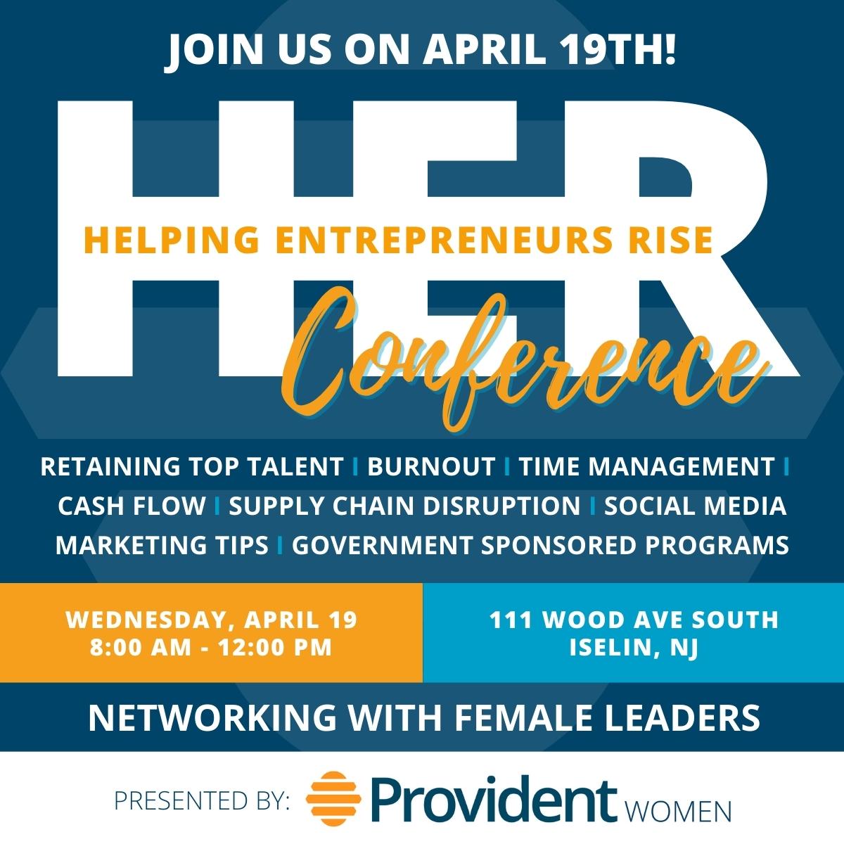 Provident Bank’s H.E.R. Conference presented by ProvidentWomen. Taking place tomorrow! A MUST-ATTEND EVENT. I'll be honored to speak as a panelist on How to Market Your Business and much more. Register below @ProvidentBank lnkd.in/e3rUQmtQ