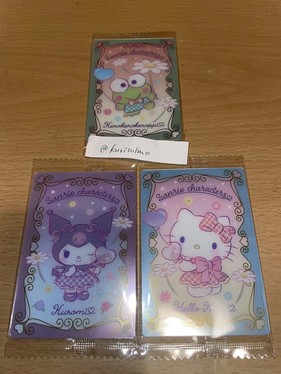 kuritoimo's tweet photo. 【交換】
サンリオ ウエハース キャラクター大賞 カード トレカ

【譲】クロミ キティー けろけろけろっぴ

【求】ウサハナ>>>コロコロクリリン

郵送での交換希望です📮
また、纏めての交換していただけると嬉しいです。

条件が合う方、どなたでもお気軽にお声掛けください🙏 https://t.co/5960iFs75Q