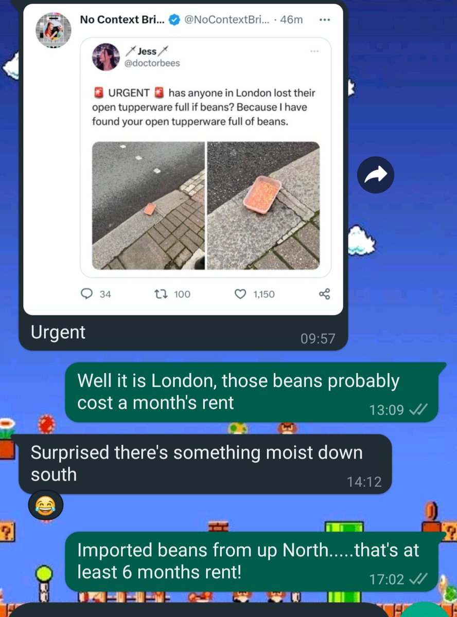 Liz_toadstool88's tweet photo. @NoContextBrits trying to throw funny lines...... Northern imported beans https://t.co/JBvCYPOf3m