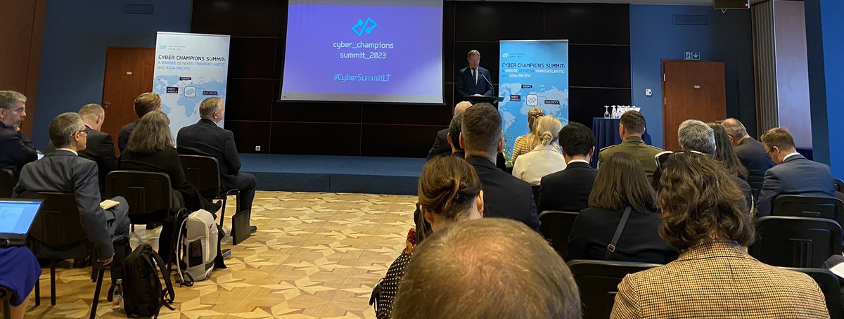 liesjeklomp's tweet photo. Looking back on a inspiring #CyberSummitLT Valuable engagements underlining the need for civilian and military cooperation, also with industry. Resilience is key as mentioned by our cyber ambassador Nathalie Jaarsma. Enough work to take further in Brussels #WeAreNATO #WeLoveTheEU https://t.co/rVvFNI7km6