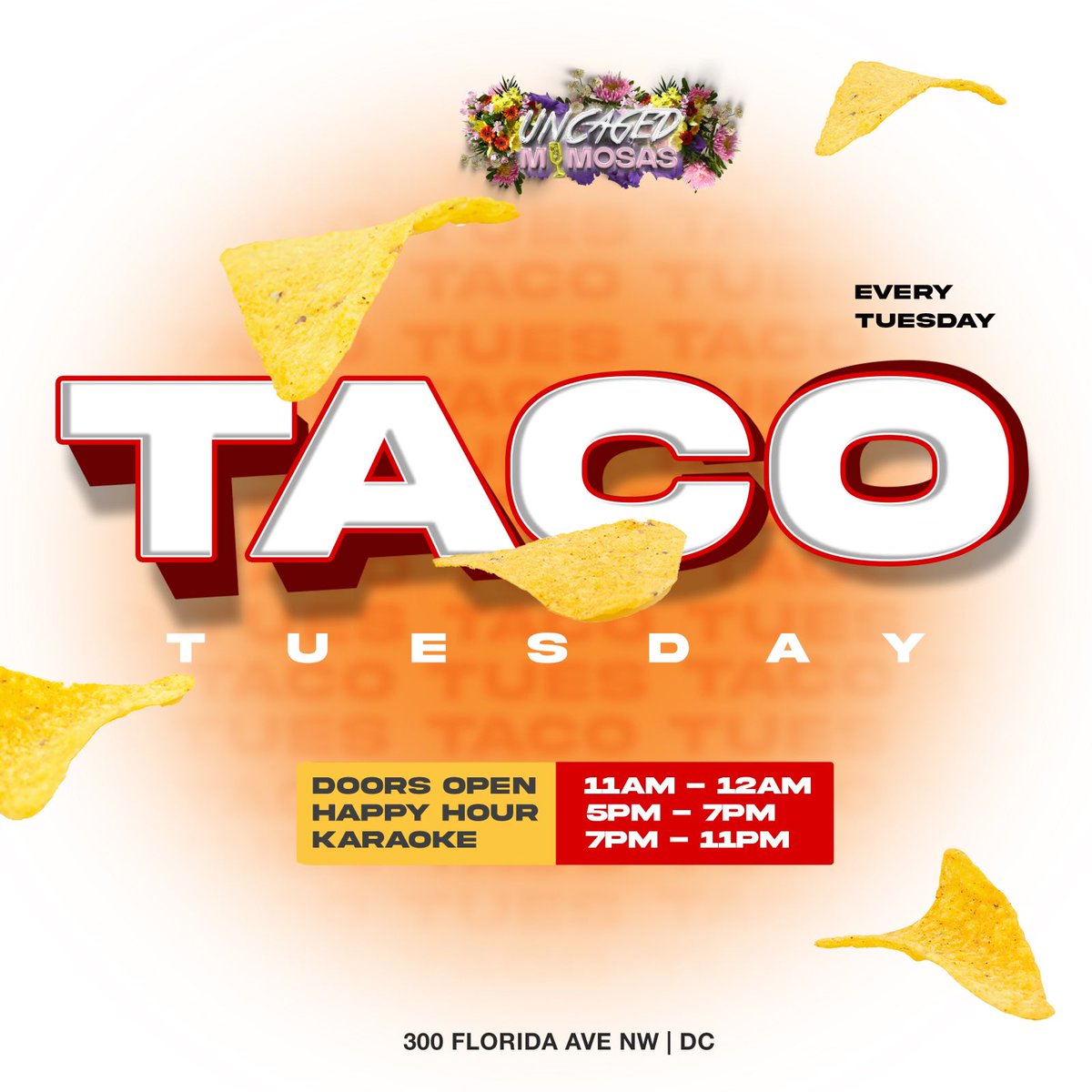 UncagedMimosas's tweet photo. Launching our infamous Taco Tuesday today! https://t.co/bcCX9aXaiW