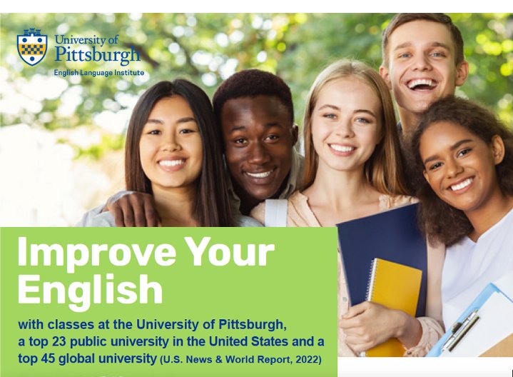 UPITT_ELI's tweet photo. Applications are now being accepted for Summer and Fall 2023, and Spring 2024. Apply now! Message us or send an email to elipitt@pitt.edu for more information. #StudyEnglish #LearnEnglish #StudyInTheUSA #AcademicEnglish #StudyWithUs #IntensiveEnglish #YouAreWelcomeHere #EFL #H2P https://t.co/0gBlhwF92s