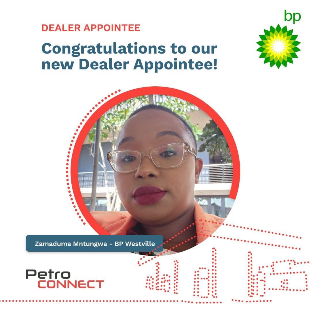 connect_petro's tweet photo. Please help us congratulate Katleho Thinane and Zamaduma Mntungwa on their new roles as Dealers! Katleho is now the Dealer at Caltex Festival Mall, while Zama has taken the reins at BP Westville

#NewDealers #ExcitingTimes #NedbankCommercialBanking https://t.co/fsgRY8qYrp