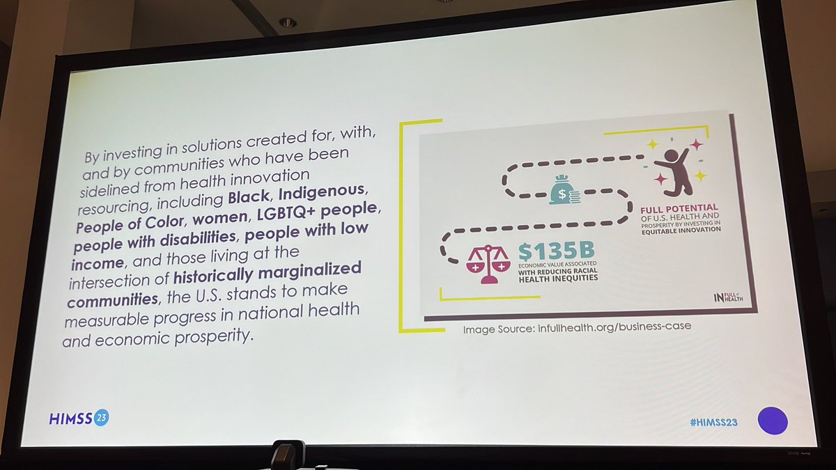 The ROI of inclusive and equitable decision-making and resource allocation on $$ performance and solution impact are well-documented. $135B opportunity in reducing racial health inequity. #HealthEquity