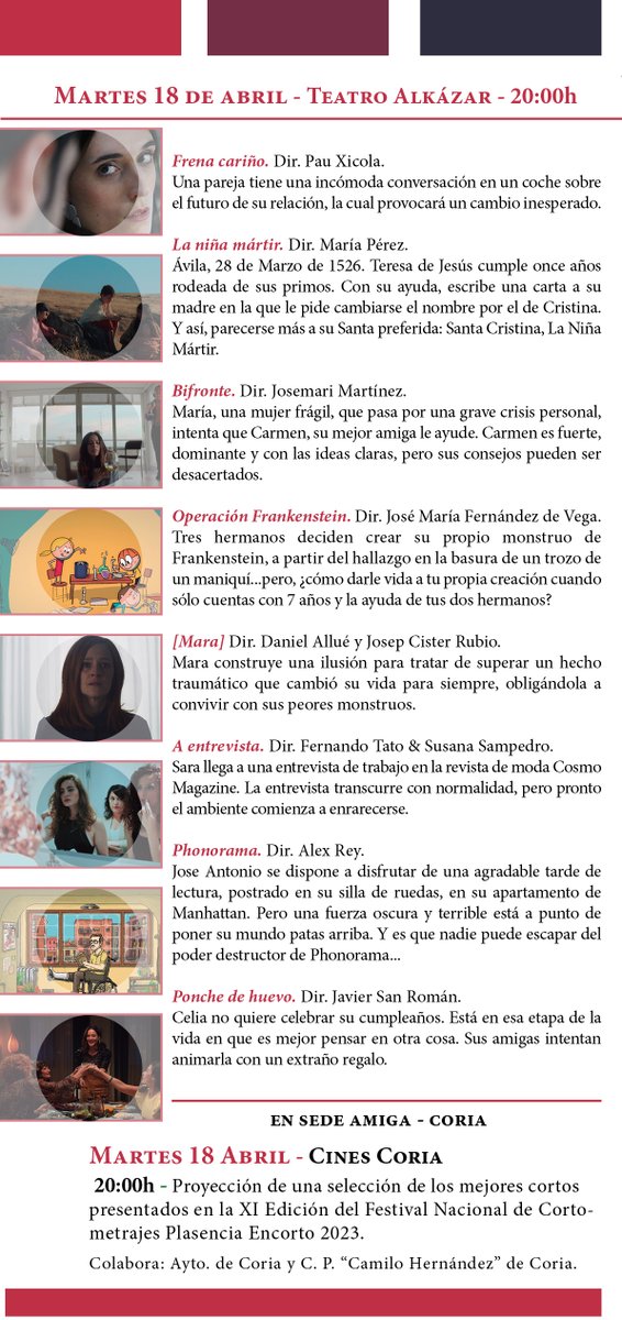 ¡Las proyecciones de este martes! #plasenciaencorto 
📍𝙏𝙀𝘼𝙏𝙍𝙊 𝘼𝙇𝙆𝘼́𝙕𝘼𝙍
⏰𝟮𝟬:𝟬𝟬 𝗵𝗼𝗿𝗮𝘀
📽️Comenzamos con la proyección de los cortos seleccionados. ¡Vota tu corto favorito! #filmfestival #Extremadura